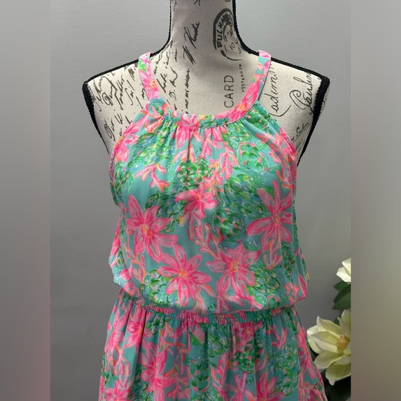 🌺🌴 Lilly Pulitzer Pamelyn Halter Dress – Vibrant Coral Print 🌴🌺 - Picture 3 of 16